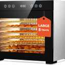 Food Dehydrator machine, 8-Tray Stainless Steel Food Dryer with Timer & Temp Controls, Even-Drying and Auto Shut-off, Quiet Dehydrator Machine for Jerky, Fruit, Herbs, Dog Treats, 650W Powerful
