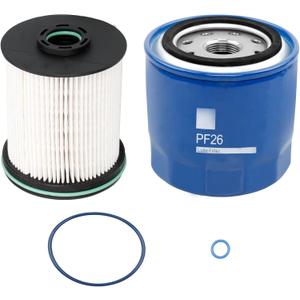 6.6L Duramax Filter Set- TP1015, PF26 Fuel/Oil Filter Compatible with 2020-2024 Chevy Silverado/GMC Sierra 2500HD 3500HD Diesel Engines