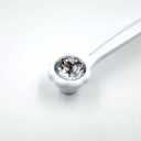 JETLAND Cabinet Drawer Crystal Pulls, 4-Pack, White with Clear Glass, 4" Hole Centers, Shining Daisy, Cabinet Handles for Dresser Nightstand Furniture, PW6738WW102