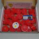 LANKER 24 Pack LED Tea Lights Candles, Flickering Red Flameless Tealights, Long Lasting Battery Operated Fake Candles, Decoration for Wedding, Halloween and Christmas (Red - 24pcs)