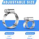 2 x 12PCS Heavy Duty Hose Clamps Stainless Steel 304, 3/8" Hose Clamp to 5/8" Hose Clamp (10-16mm) Adjustable Worm Gear Drive Small Hose Clamps, Reusable Pipe Clamp for Plumbing, Garden, Shipping