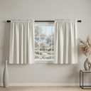 Mrs.Naturall 18x36 Inch Length Biege Curtains for Small Windows Set of 2 Panels Tier Blackout