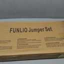 FUNLIO Baby Jumper with Stand for 6-24 Months, Toddler Jumper for Baby Girl/Boy, Infant Jumper for Indoor/Outdoor Play, with Adjustable Chain, Easy to Assemble & Store (with Stand) - White