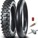 HOLATO Rear 80/100-12 3.00-12 Tire and Inner Tube for 110cc 125cc CRF70 CRF110 XR70 KLX110 TTR90 PW80 RM60 RM65 TaoTao DB14 SSR Apollo Coolster Dirt Pit Bike Motorcycle Off Road Motocross Heavy Duty