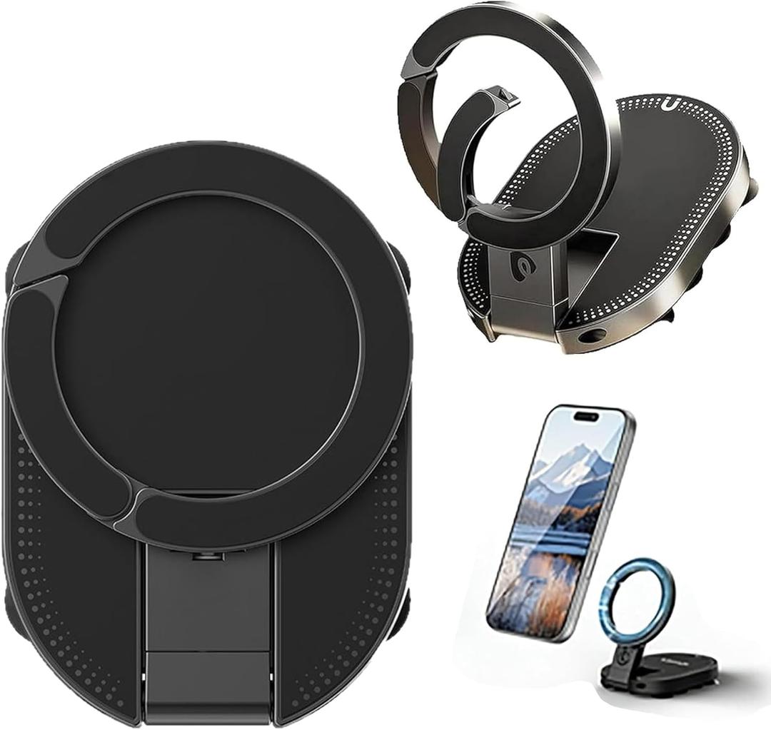 3-in-1 Suction Magnetic Phone Holder,2026 New Foldable & 360Rotatable Phone Holder, Universal Portable Phone Stand for Car Dashboard, Gym, Kitchen, Office (1PCS)