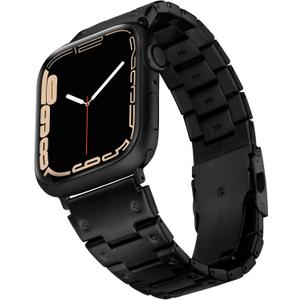 3 x wipalor Stainless Steel Mens Metal Watch Bands Fit Apple Watch Bands 49mm 45mm 44mm 42mm for Mens Women, Fit Business iPhone iWatch Bands for Men Ultra 2 1 Series 9 8 7 6 5 4 3 2 1 SE -Black