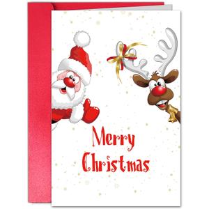 3 x TQDaiker Funny Christmas Card for Kids,Merry Chritmas Card for Boyfriend, Santa Claus Gift