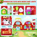 Toddler Toys for 1-2 Year Old Boys & Girls, Farm Barn Montessori Busy Board, Early Educational Toy for Kids 1-3, Motor Skills Developmental Toy for 12-18 Month, Christmas Birthday Gift for Aged 1+