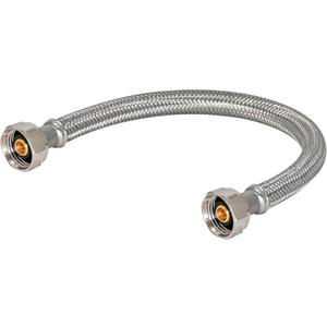 Eastman 16 Inch Steel-Flex Faucet Connector, Braided Stainless Steel Supply Line with 1/2 In. FIP Ends, 48016