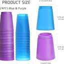 SEISSO Quick Stack Cups, 24PCS Stacking Cups Training Game for School Family Party, Kids Gifts Starter Set of Stacking Cup,Blue & Purple