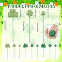 Suncalla 36 Pcs St. Patrick's Day Decorations Shamrock Picks Glitter Foam St. Patrick's Day Clover Picks Tree Topper Decorative Green Shamrock for Basket DIY Crafts Wreaths 3 Green Colors