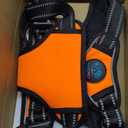 PHOEPET No Pull Dog Harness Medium Reflective Front Clip Vest with Handle, Adjustable 2 Metal Rings 3 Buckles,[Easy to Put on & Take Off] (M, Orange)
