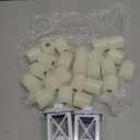 24 Pcs Emergency Candles with 2 Lanterns Set Mini Vintage Lanterns with 5 Hour Long Burning Survival Candles for Outdoor Wedding Camping Hanging Lamp Ornaments Christmas Holiday Decor(White)