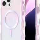 Case-Mate Soap Bubble iPhone 16 Pro Max Case [Compatible with MagSafe] - Stylish Phone Case with 12ft Drop Protection - Premium Magnetic Cover for iPhone 16 Pro Max - Iridescent Wavy