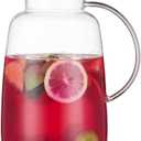 Purefold Pitcher with Lid, 109 Ounces Water Pitcher, Heat Resistant Leakproof, Borosilicate Glassware for Boiling Water, Iced Tea, Juice, Milk, Coffee, Lemonade, Hot and Cold Beverages