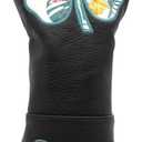 Golf Club Covers Black Lucky Clover Golf Head Covers Driver Covers Fariway Wood Headcover Hybrid Covers Leather Golf Headcover with Number Tag for All Brand