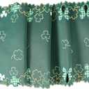 Chlophy St Patricks Day Table Runner 72 inch Embroidered Clover Shamrock St Patricks Day Table Runner Green Cutwork St Patricks Table Runner Spring Kitchen Dining Table Decoration