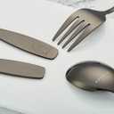 ANNOVA Kids Silverware Children's Safe Flatware Set Stainless Steel - Children Forks, Children Tablespoons, Toddler Utensils, Metal Cutlery Set for LunchBox (Black Gold, 6)