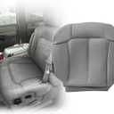 NLQR Front Driver Bottom Replacement Seat Cover Compatible with Chevy Silverado Tahoe Suburban GMC Sierra 1500 2500 3500 HD 1999 2000 2001 2002 Pewter Gray