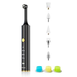 Teeth Polisher, Teeth Cleaning and Whitening Kit, 5 Multi-Function Brush Heads and LED Lights, 4 Speed Modes and IPX6 Waterproof, 3 Handsel Tooth Polish Paste