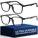 NOVIVON Active‑Fit +1.5 Reading Glasses for Men - Blue Light & UV Protective Readers with Bonus Case & Cloth