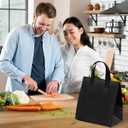 50 Pcs Insulated Take Away Bags,Thermal Insulation Food Bag for Coffee, Milky Tea,Take-away Dinner, Fresh Seafood, Cold or Warm Food drive for Restaurant, Retail Store or Picnic/BBQ (Black)