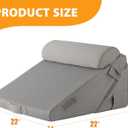 Ruqmuis 3PCS Wedge Pillow Set for After Surgery, Adjustable 9&12 Inch Bed Wedge Pillow for Sleeping, Incline Pillow Wedge for Headboard, Post Surgery, Acid Reflux, Neck&Back Support, Grey