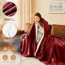 Homemate Electric Heated Blanket Full - 72"x84" Heating Bed Blankets Throw with 10 Heating Levels 8 Hours Auto Off Fast Heating Over-Heated Protection Ultra Soft Warm Flannel ETL Certified Red