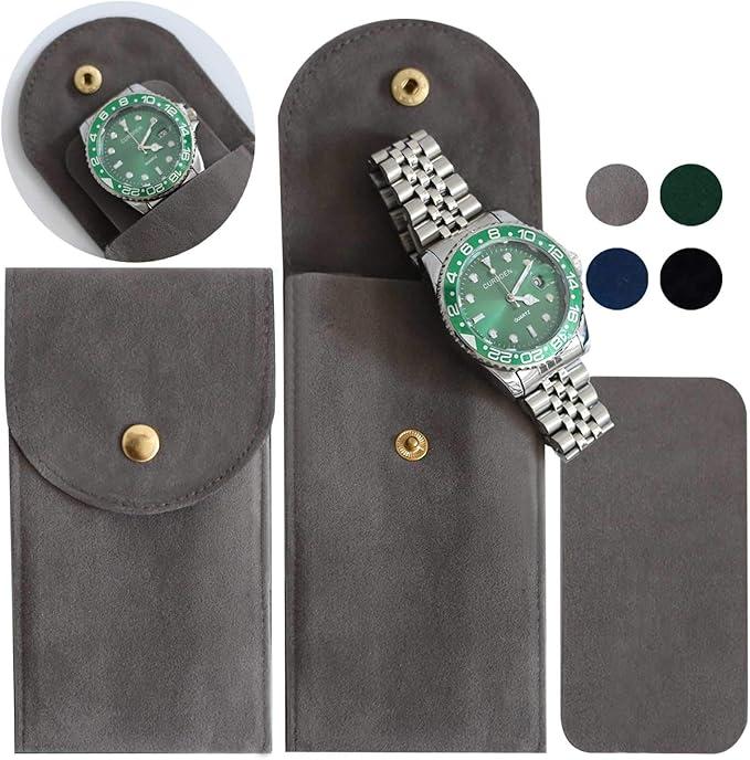 Besforu Watch Travel Case for Men and Women Portable Velvet Watch Pouch Watch Storage Bag and Organizer