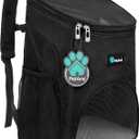 PetAmi Small Dogs and Cat Backpack Carrier, Airline Approved Pet Backpack Carrier, Ventilated, Safety Strap, Buckle Support Designed for Hiking Travel Camping Outdoor, Max 18 lbs (Black)