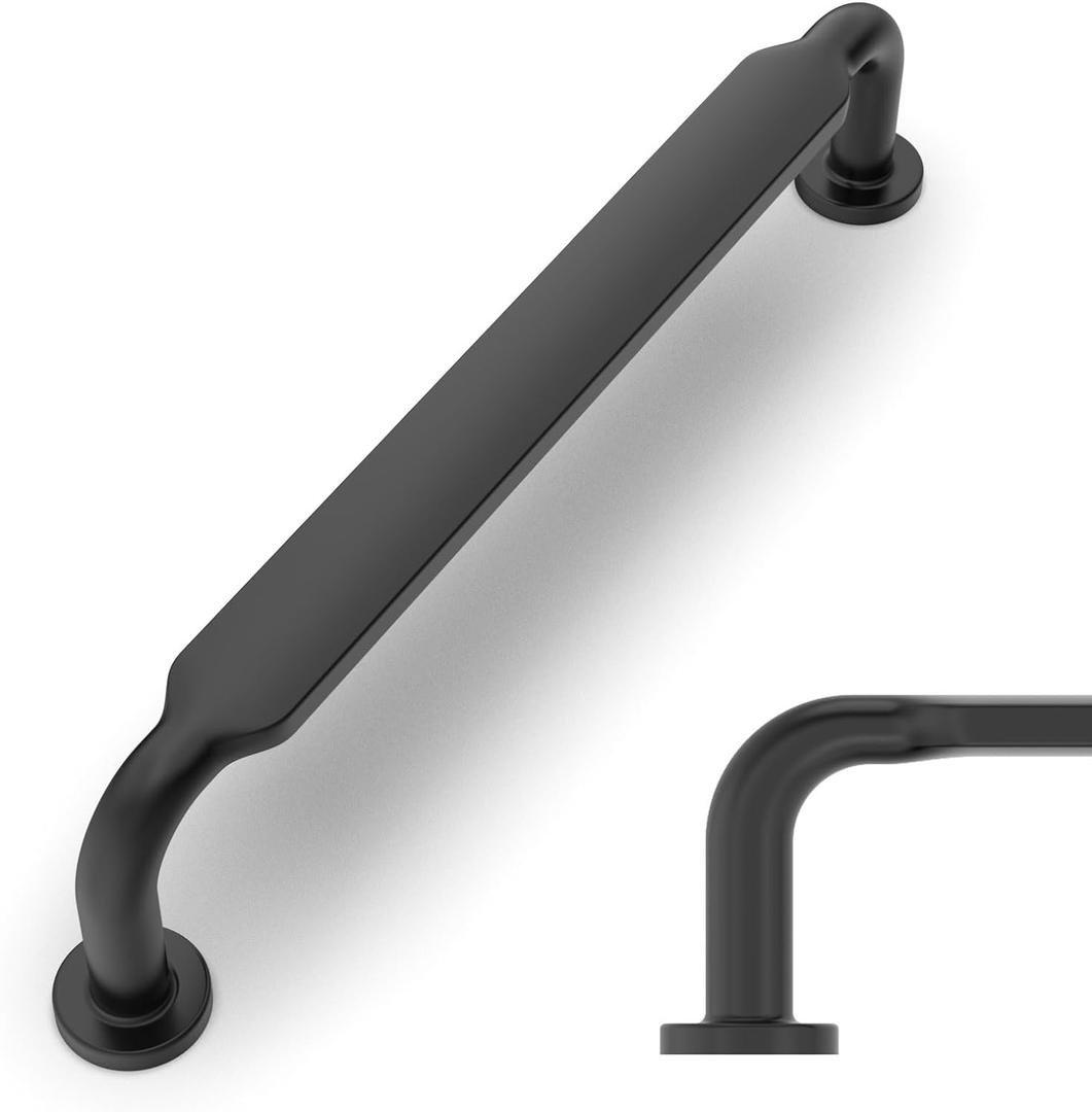 Amerdeco 10 Pack Matte Black Cabinet Pulls 5 Inch(128mm) Hole Centers Kitchen Cabinet Handles Solid Zinc Alloy Cabinet Hardware Drawer Pulls ZH0051