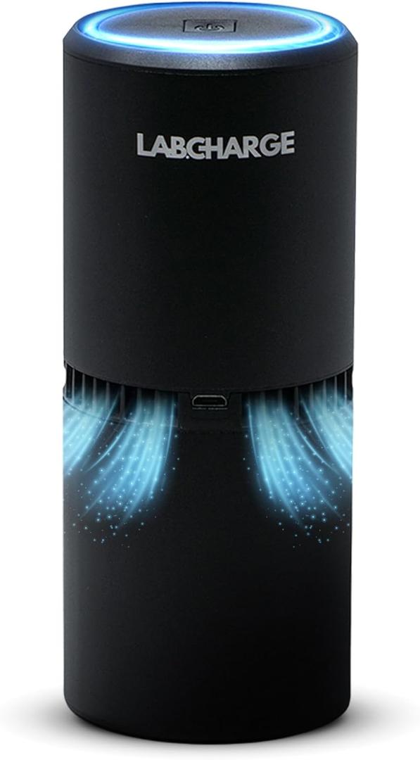 LabCharge Compact Air Purifier - Covers 250 Sq Ft - Ideal for Bedroom or Dorm Room - Silent HEPA Filter Captures Dust and Pollutants - Portable, Mini Air Purifier for Small Spaces
