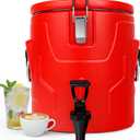 Beverage Dispenser 4 Gallon, Hot Drink Dispenser with 304 Stainless Steel Interior & Spout, Hot Water Dispenser for Parties, Portable Outdoors Water Cooler Jug