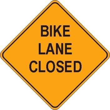 Roll-Up Sign-36" Superbright-Bike Lane Closed Merge