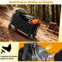 Wagons Cart Foldable, 500 lbs Collapsible Wagon with Wheels for Camping