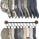 Mkono Hat Rack for Wall Hat Organizer for Baseball Caps Hanger with 20 Hooks Modern Metal Hat Holder Wall-Mounted Ball Caps Display for Closet Door Bedroom Entry room Laundry, Set of 2
