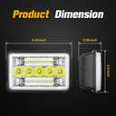 BESTZHEYU 4x6 LED Headlights Pair with Hi-Lo Beam DRL for Chevy S10 Blazer 1994 1995 1996 1997 Peterbilt Kenworth Freightinger Probe 4x6 Inch DOT LED Headlights 2PCS
