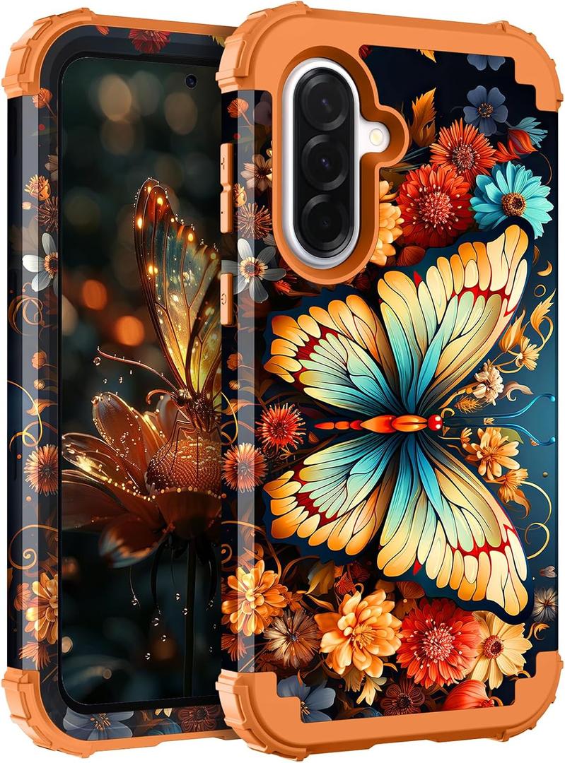 Hocase for Samsung Galaxy A57 5G Case, Butterfly in Orange