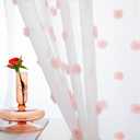 MYSKY HOME Pink Kitchen Curtains for Girls Bedroom - 45 Inch Pom Pom Sheer Light Filtering Panels for Nursery, Kids Room - Rod Pocket Cafe Small Window - 38 x 54 in Set of 2