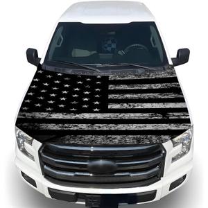 Car Hood Flag Cover - 59x51 in Car Hood Cover Eagle Flag with 2 Adjustable Fasteners, Patriotic American Flag Bonnet Banner Universal Fit for Trucks, SUV, Patriotic America Flag Cars Decor
