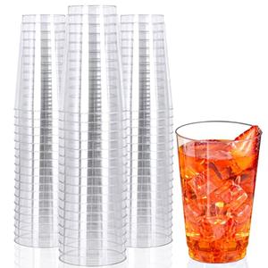 50 Pack 14 oz Clear Plastic Cups, Clear Disposable Cups Tumblers, Disposable Plastic Wine Glasses Cocktail Glasses, Wedding Tumblers Perfect for Wedding & Party