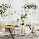 Putros Over The Table Rod Stand with Clamps White 13"-42'' Tall 29"-98" Length Adjustable Metal Table Arch Hanging Rod Stand for Party Wedding Anniversary Christmas Decoration