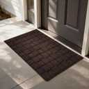 Front Door Mat Outside Entrance, Outdoor Indoor Door Mats for Entryway, Entrance, Entry, Patio, Waterproof Non Slip Doormat, Low-Profile, 24" 35", Coffee
