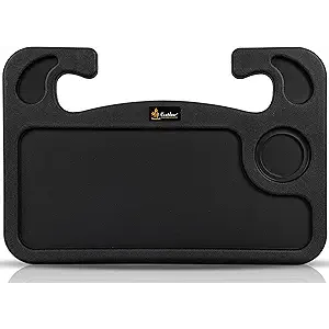 EcoNour 2 in 1 Car Steering Wheel Desk | Tray for Laptop Car Mount with Pen Holder | Desk Console for Car | Food Tray for Eating with Drinks Holder | Multipurpose Travel Car Accessories