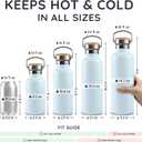 Bambaw Stainless Steel Water Bottle 24 oz, Metal Water Bottle Insulated, Lightweight & Reusable, Keeps Drinks Cold 24h & Hot 12h, Sleek & Elegant Design, Fits in Cup Holder (Ice Blue)