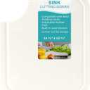 TonGass 14 1/2"x12 1/2"x1/2" RV Sink Cutting Board Compatible with Most RV Boat Kitch Sinks Plastic Chopping Board with Adjustable Rubber Feet Built-In Juice Groove and Corner Cut for Scraps - White