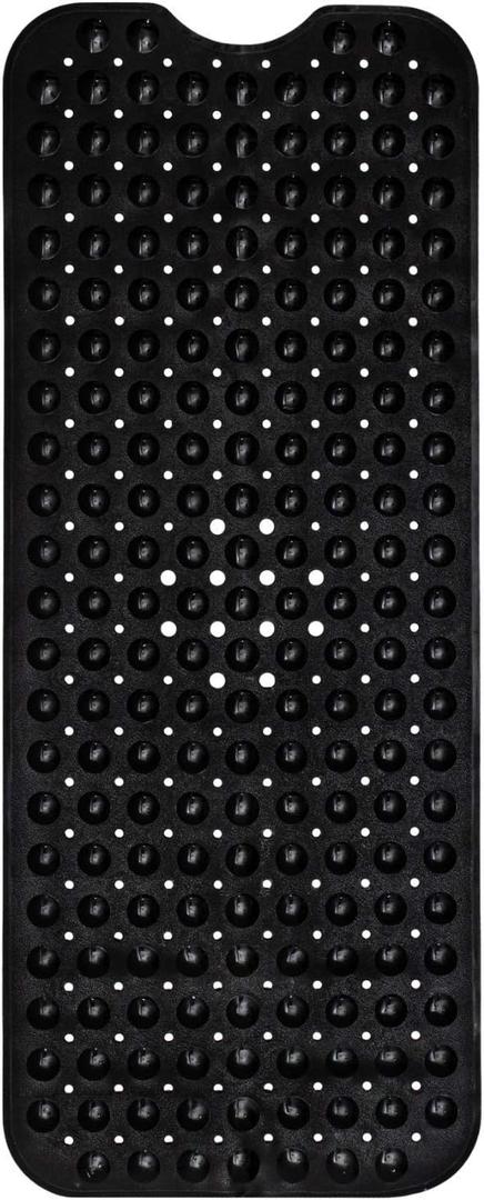 ENKOSI Bath Mat  40 x 16 Inch Extra Long Non Slip Bathtub Mat  Anti Slip Black Shower Mat with Suction Cups  Bathroom Mat for Tub and Smooth Shower Floors (Black 40x16)