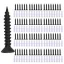 M4 Black Wood Screws Kit 80  pcs Phillips Flat Head Self-Tapping Drywall Screws Assortment with Screw Anchors Set for DIY Projects and Electronic Accessories