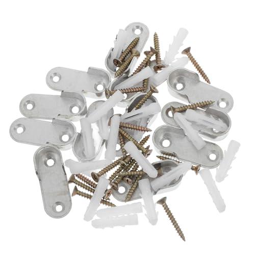 Garneck 2pcs Heavy Duty Closet Rod Brackets for Rods Polished Metal Accessories for Enhanced Stability and Easy Installation Complete Support for Wardrobe Setup