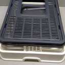 Bolux Foldable Cat Litter Box with Lid, Extra Large, Drawer Type Cat Litter Pan Easy to Scoop & Low Tracking (Dark Grey, 20" L x 16" W x 15" H) (Large, Dark Grey)